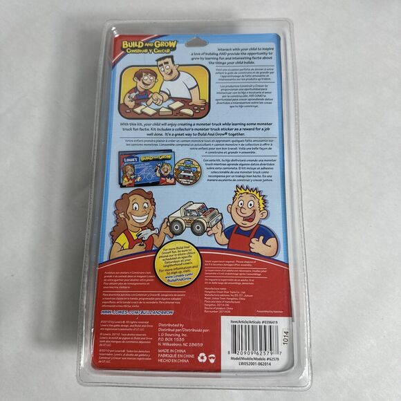 Lowes Build and Grow Project Kit Wood Monster Truck Building Set - New Sealed! - Picture 2 of 4